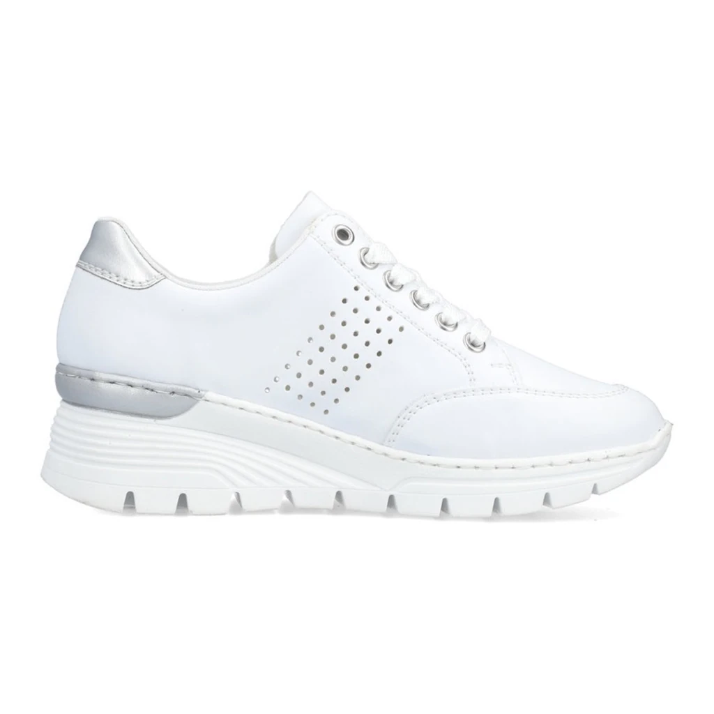 Rieker Wedgesneaker mit seitlichen Flechtdurchzügen Freizeitschuh Halbschuh Schnürschuh online bestellen Fabrikverkauf