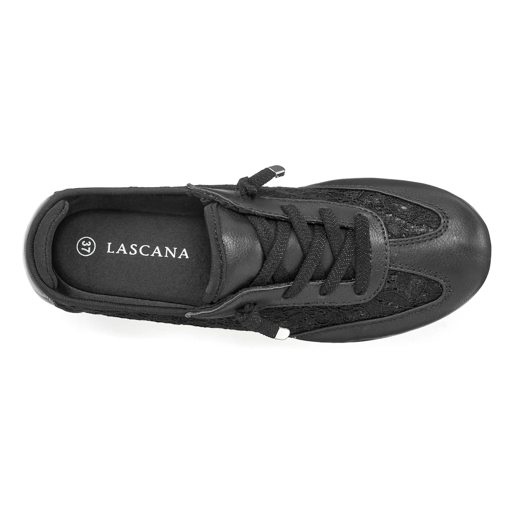 LASCANA Sneaker »Slip In Sneaker Freizeitschuh Halbschuh« mit modischen Spitzendetails VEGAN Fabrikpreis