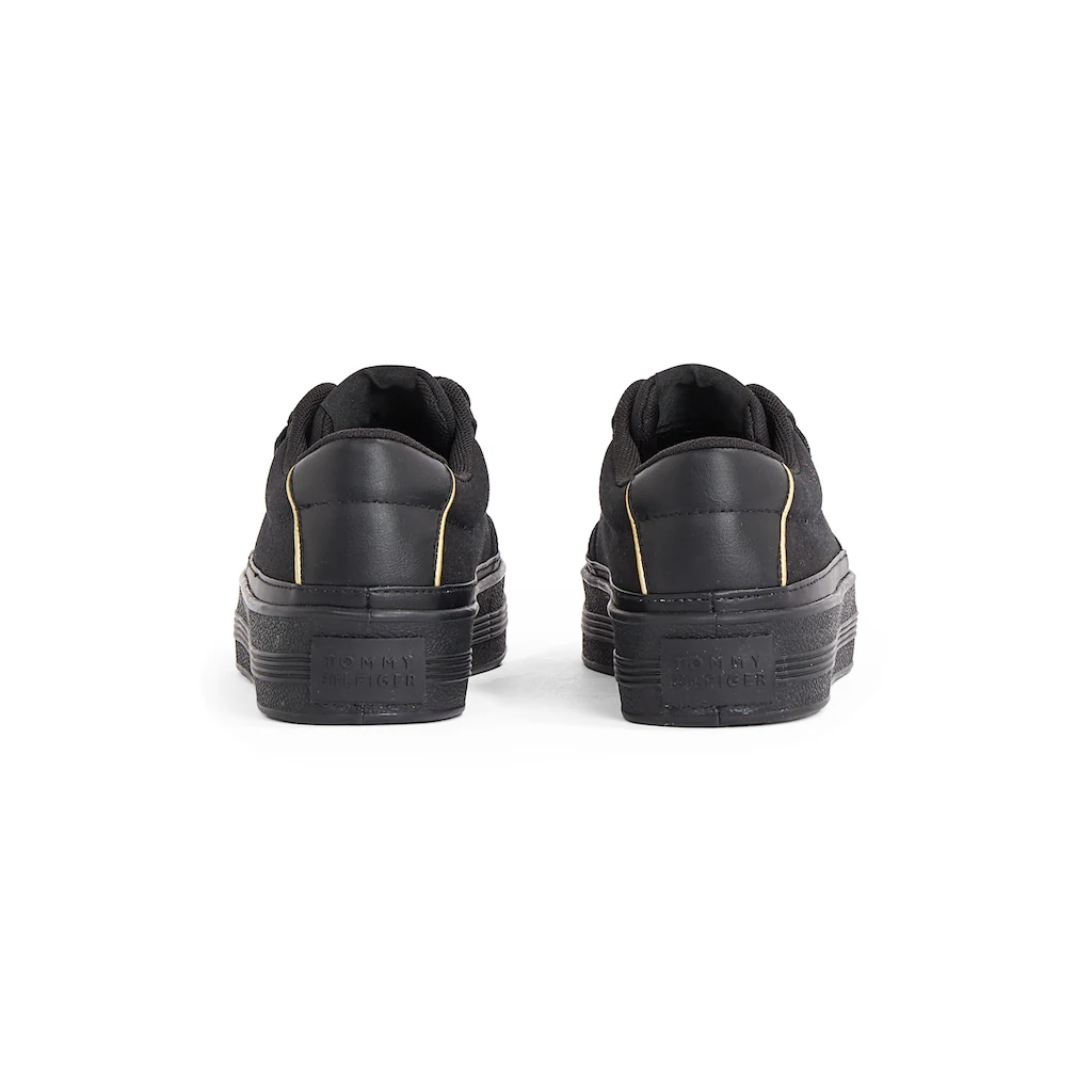 Tommy Hilfiger Plateausneaker »ESSENTIAL VULC TEXTILE SNEAKER« Freizeitschuh Halbschuh Schnürschuh mit goldfarbenen Details online bestellen Sonderangebot