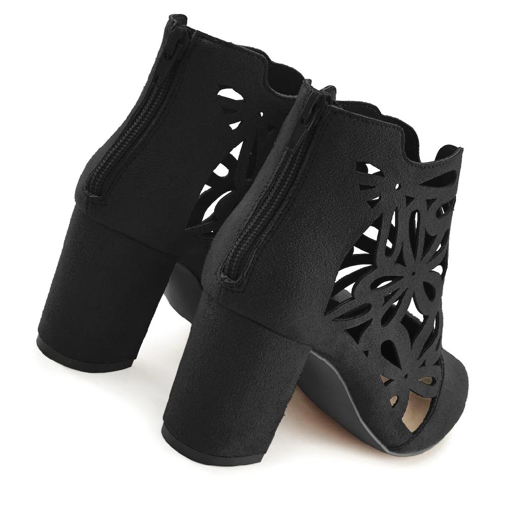 LASCANA High-Heel-Stiefelette mit femininer Spitze und Blockabsatz Ankle Boot Stiefel Kauf eins, bekomm eins gratis