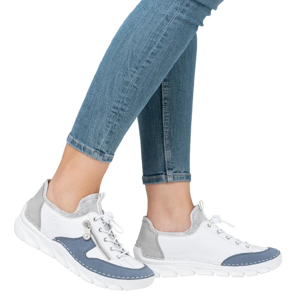 Rieker Slip-On Sneaker Slipper Freizeitschuh mit kontrastfarbenen Besätzen online kaufen Sonderangebot der Fabrik
