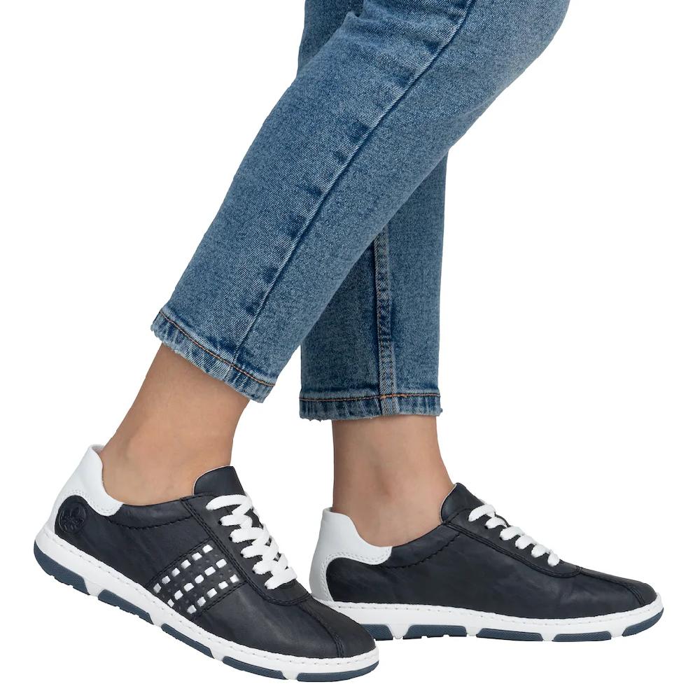Rieker Sneaker Halbschuh Freizeitschuh Schnürschuh mit gepolstertem Schaftrand kaufen Speichern exportieren