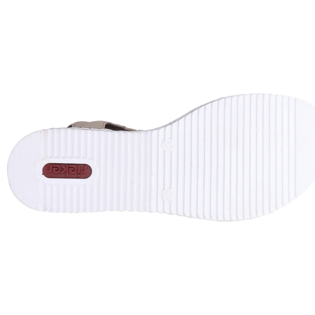 Rieker Sandale Sommerschuh Sandalette Keilabsatz in geflochtenem Look online kaufen zollfrei