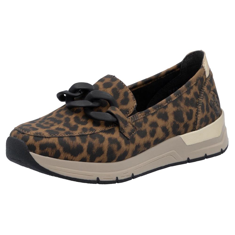 Rieker Loafer Slipper Slip-on Sneaker Halbschuh mit modischer Zierkette bestellen Blitzverkäufe