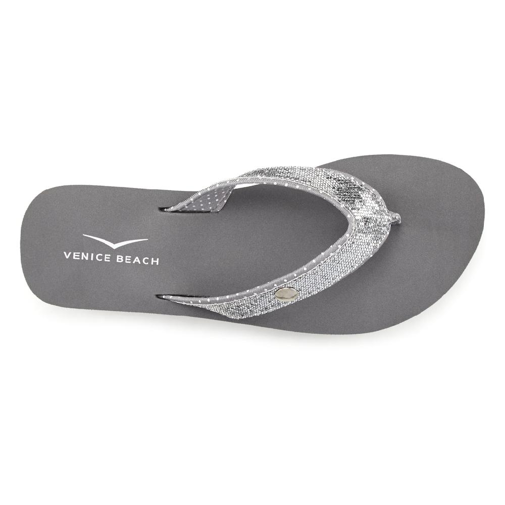 Venice Beach Badezehentrenner Sandale Pantolette Badeschuh ultraleicht mit Glitzerband VEGAN Online