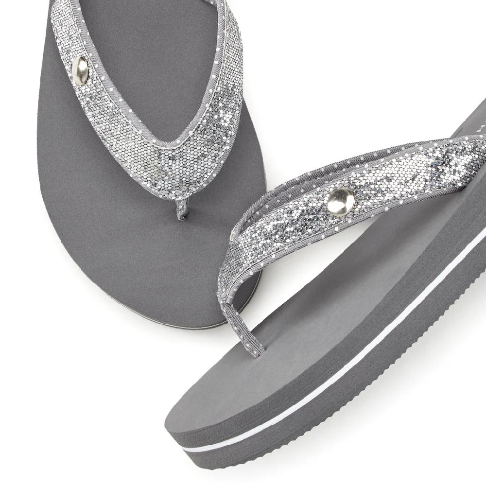 Venice Beach Badezehentrenner Sandale Pantolette Badeschuh ultraleicht mit Glitzerband VEGAN Online