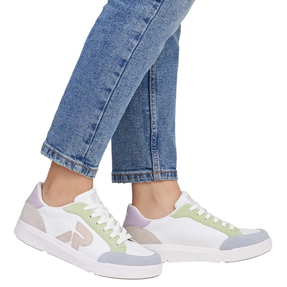 RIEKER Sport Plateausneaker Schnürschuh Halbschuh Freizeitschuh mit pastellfarbenen Akzenten online kaufen Schlussverkauf