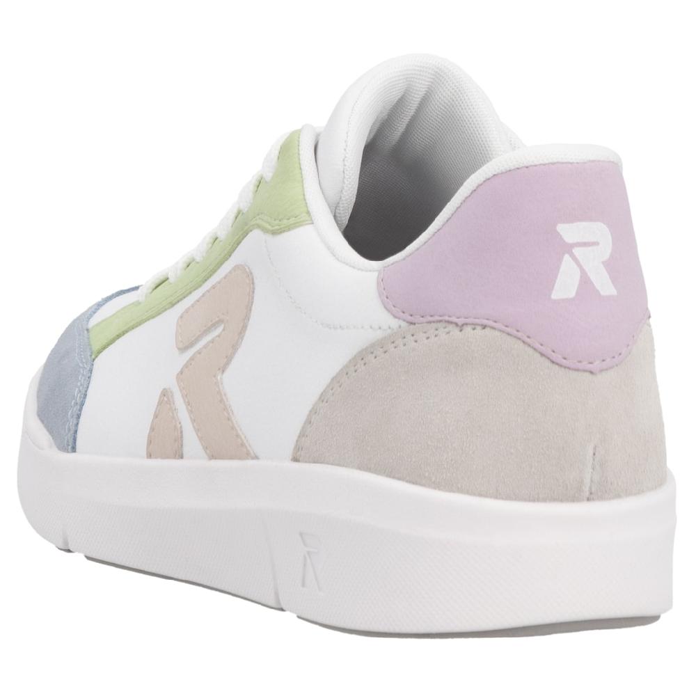 RIEKER Sport Plateausneaker Schnürschuh Halbschuh Freizeitschuh mit pastellfarbenen Akzenten online kaufen Schlussverkauf