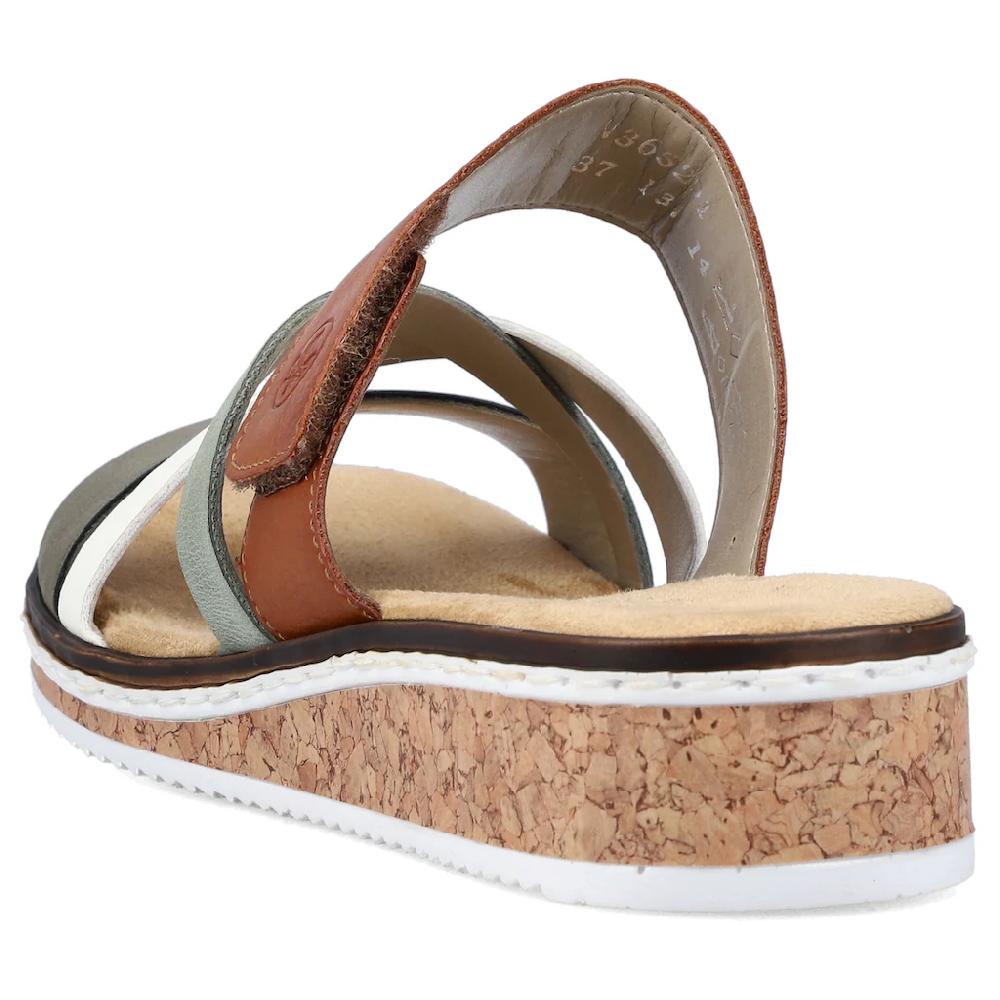 Rieker Pantolette Keilabsatz Sommerschuh Schlappen mit Klettriemchen online bestellen Saisonschlussverkauf