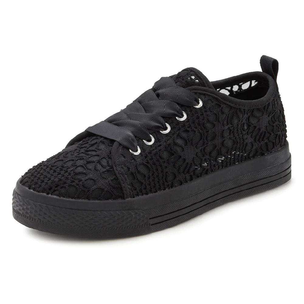 LASCANA Sneaker mit leichter Plateausohle und Spitze Schnürhalbschuhe Freizeitschuhe Cyber Monday