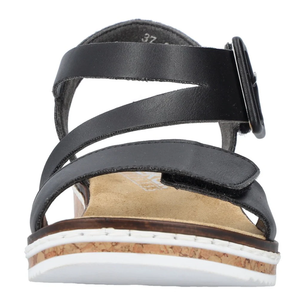 Rieker Riemchensandale Sommerschuh Sandalette Keilabsatz mit asymmetrischem Riemchen online bestellen Bestseller