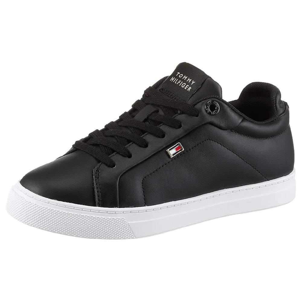 Tommy Hilfiger Plateausneaker »WOMENS ICON COURT SNEAKER FLAG« Freizeitschuh Schnürschuh Halbschuh mit gepolstertem Schaftrand ▷ für Saisonale Angebote