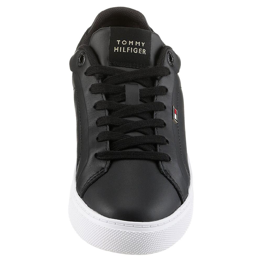 Tommy Hilfiger Plateausneaker »WOMENS ICON COURT SNEAKER FLAG« Freizeitschuh Schnürschuh Halbschuh mit gepolstertem Schaftrand ▷ für Saisonale Angebote
