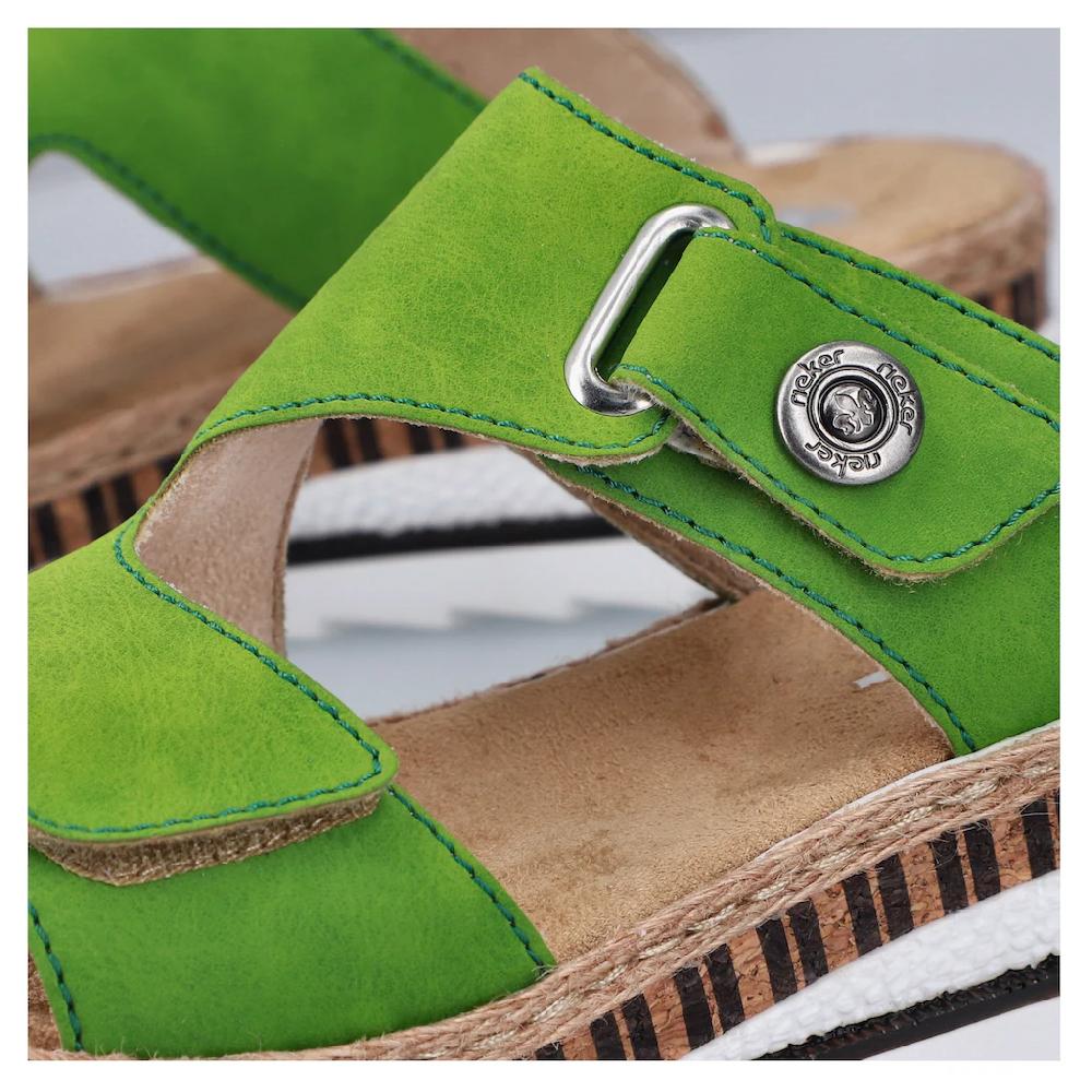 Rieker Pantolette Sommerschuh Strandschuh Hausschuh mit trendigem Keilabsatz Bis zu 50% Rabatt