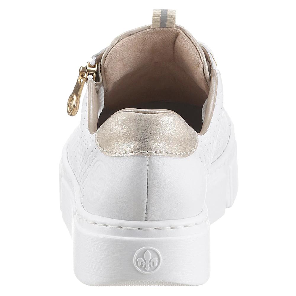 Rieker Plateausneaker mit goldfarbenen Details Freizeitschuh Halbschuh Schnürschuh online bestellen Fabrikpreis
