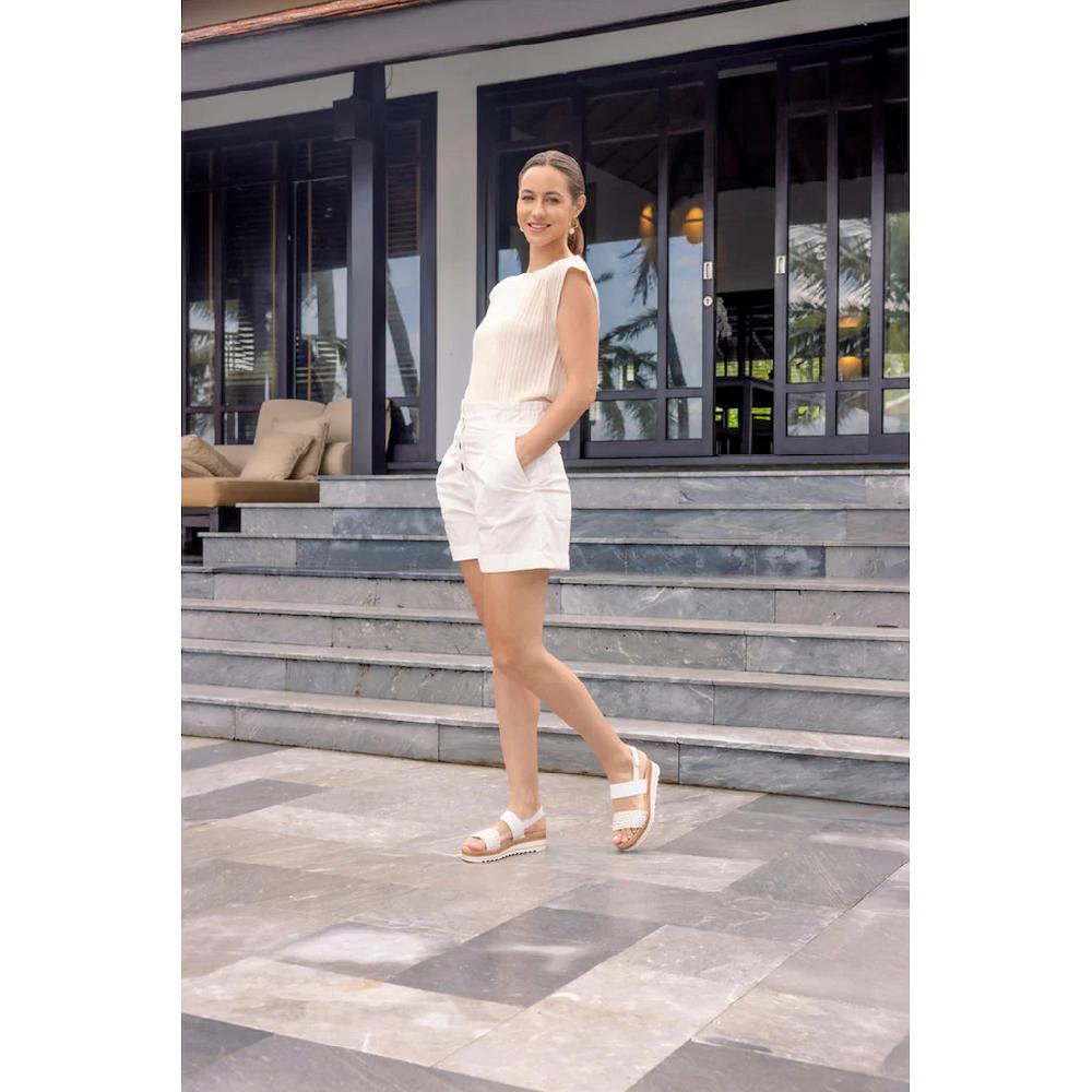 Remonte Keilsandalette »ELLE-Collection« Sommerschuh Sandale Keilabsatz mit Flechtbandage im Metalliclook online bestellen Saisonschlussverkauf