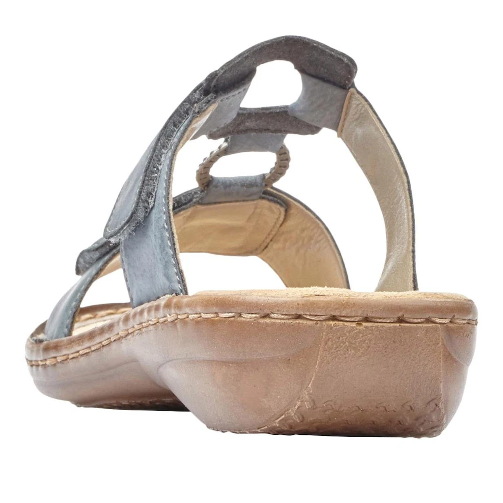 Rieker Pantolette Keilabsatz Sommerschuh Schlappen mit Schmuckring kaufen Vatertagsangebot