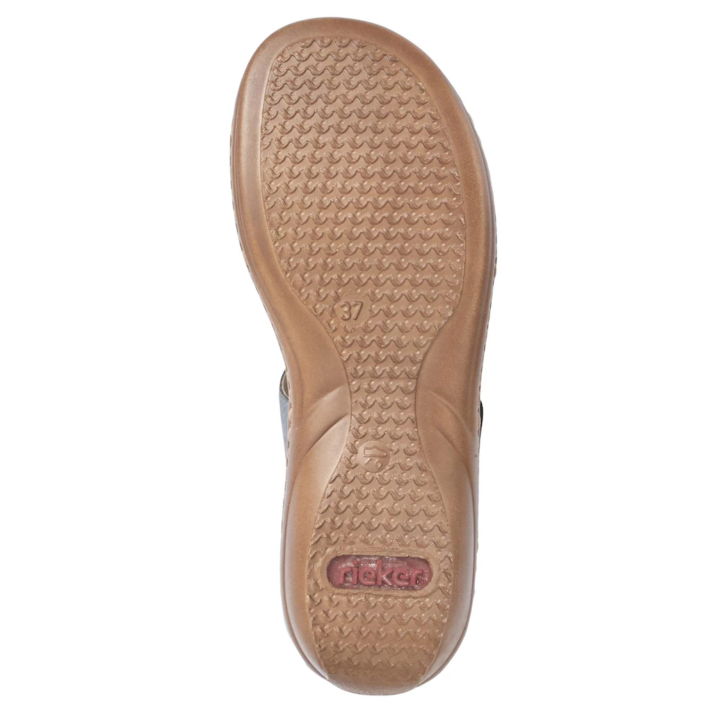 Rieker Pantolette Keilabsatz Sommerschuh Schlappen mit Schmuckring kaufen Vatertagsangebot