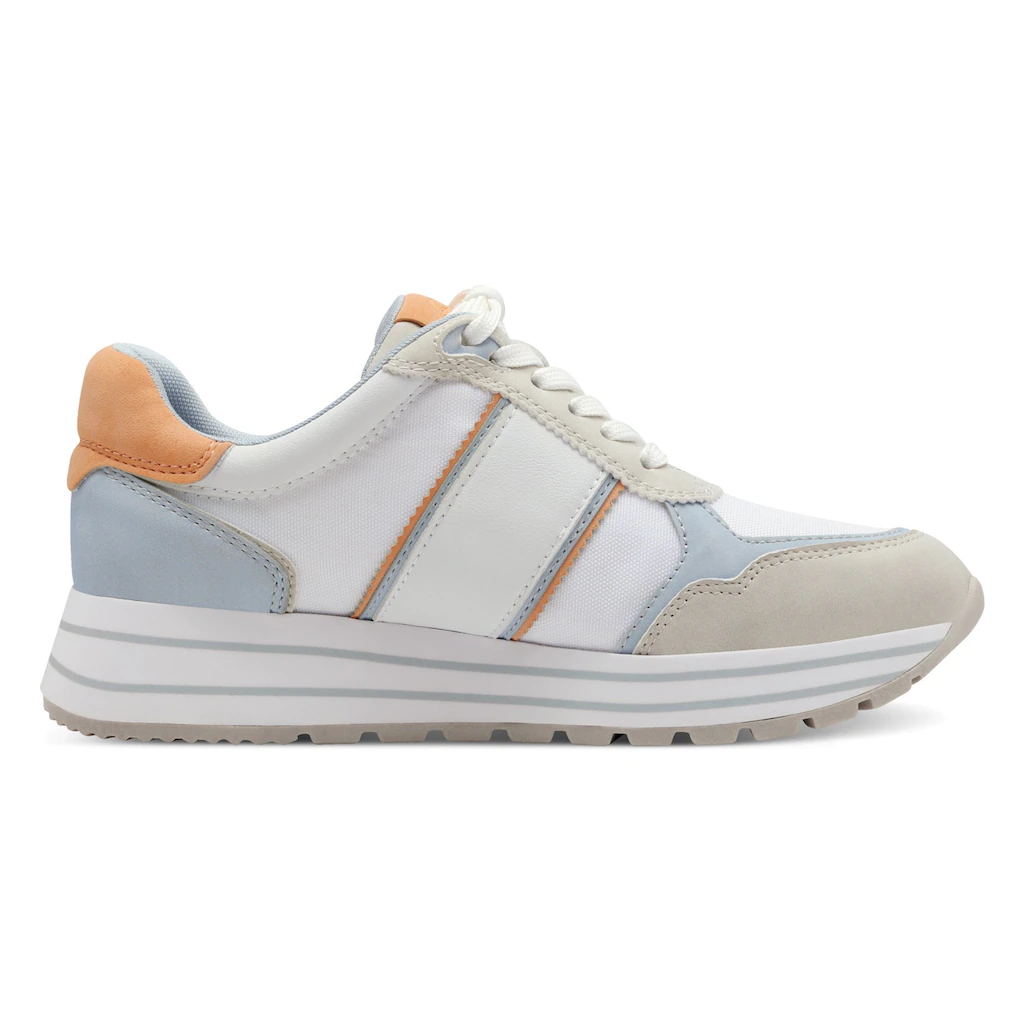 Tamaris Plateausneaker Freizeitschuh Halbschuh Schnürschuh mit farbigen Besätzen online bestellen Blitzangebot