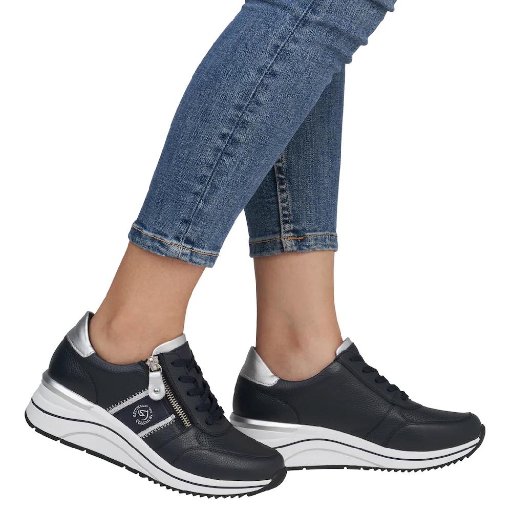 Remonte Keilsneaker Freizeitschuh Halbschuh Schnürschuh mit Metallic-Kontrastbesätzen kaufen Bestseller