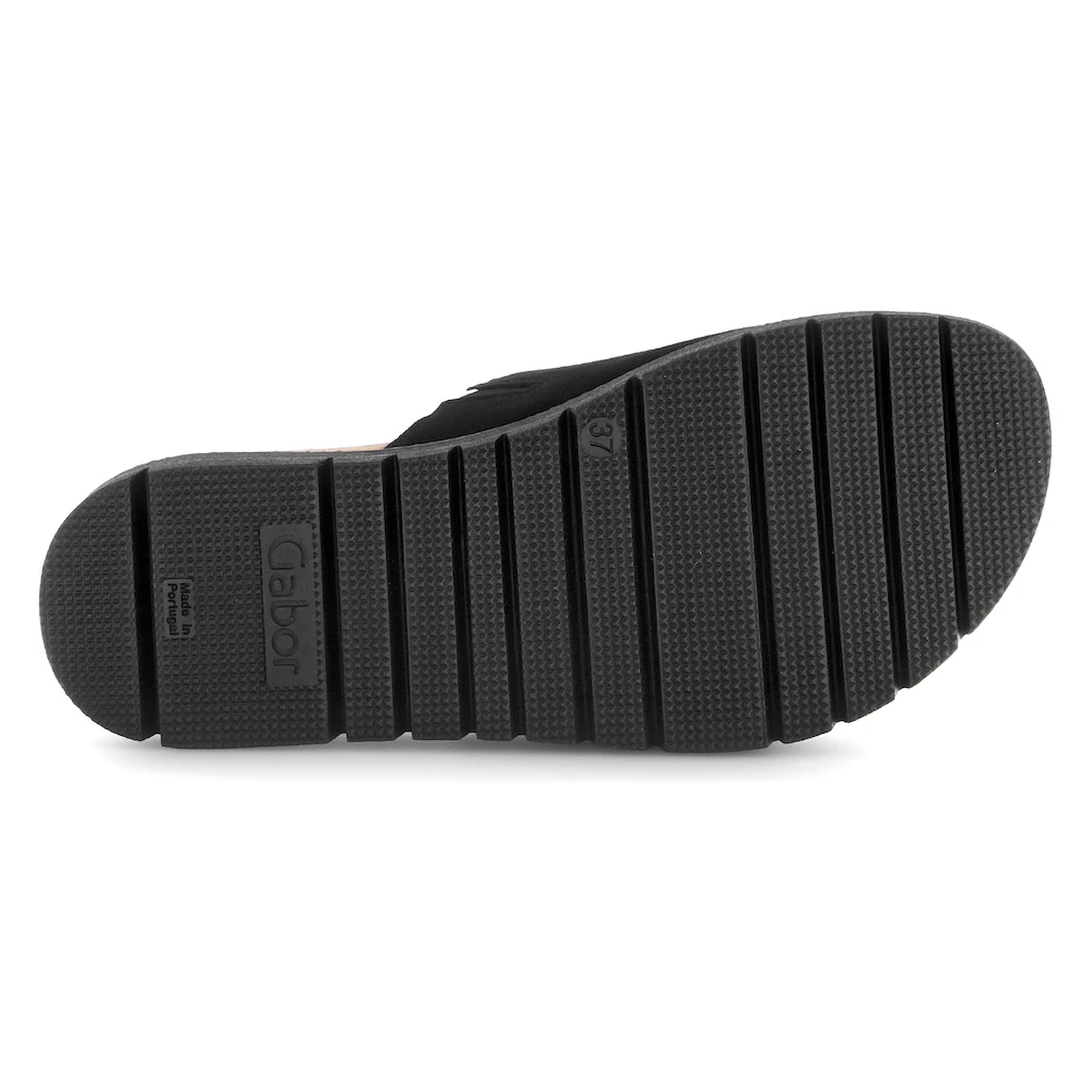 Gabor Pantolette Plateau Sommerschuh Schlappen mit Zierperlen an der Zierschnalle online bestellen Neueste Stile