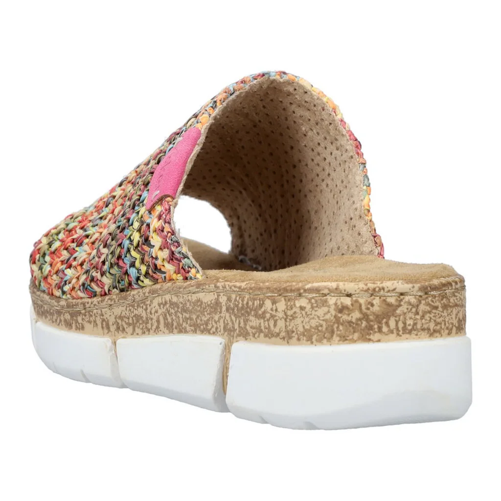 Rieker Pantolette Keilabsatz Sommerschuh Schlappen im Sommerlook online bestellen Fabrikladen