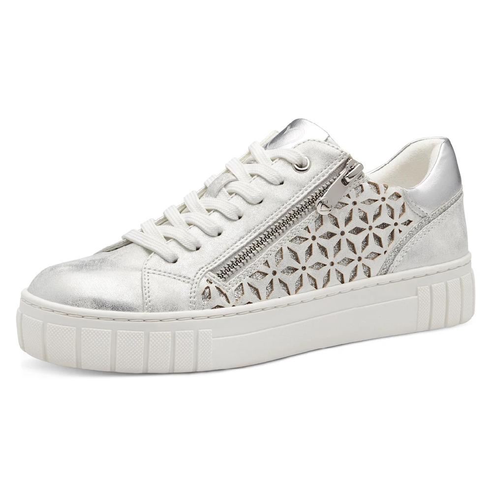 MARCO TOZZI Plateausneaker Freizeitschuh Halbschuh Schnürschuh mit unterlegtem Lochmuster bestellen Saisonschlussverkauf