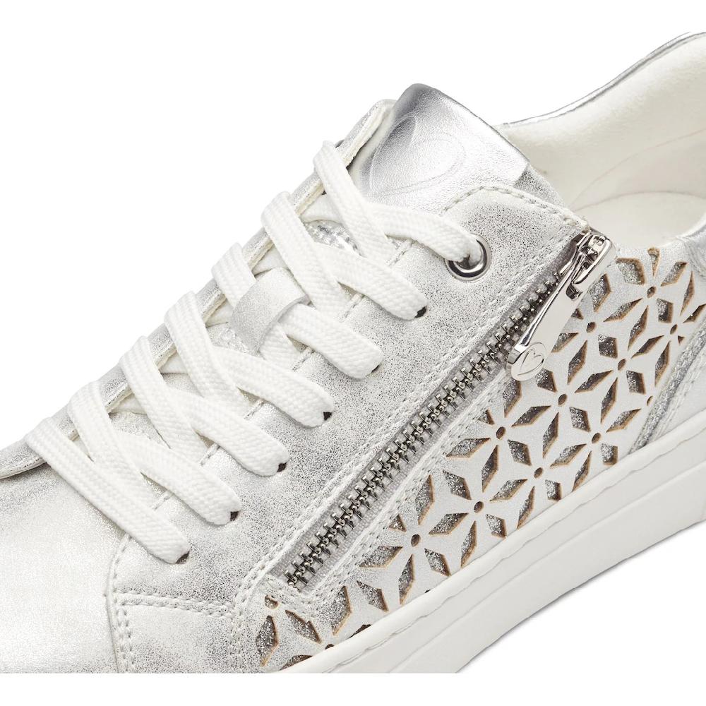 MARCO TOZZI Plateausneaker Freizeitschuh Halbschuh Schnürschuh mit unterlegtem Lochmuster bestellen Saisonschlussverkauf