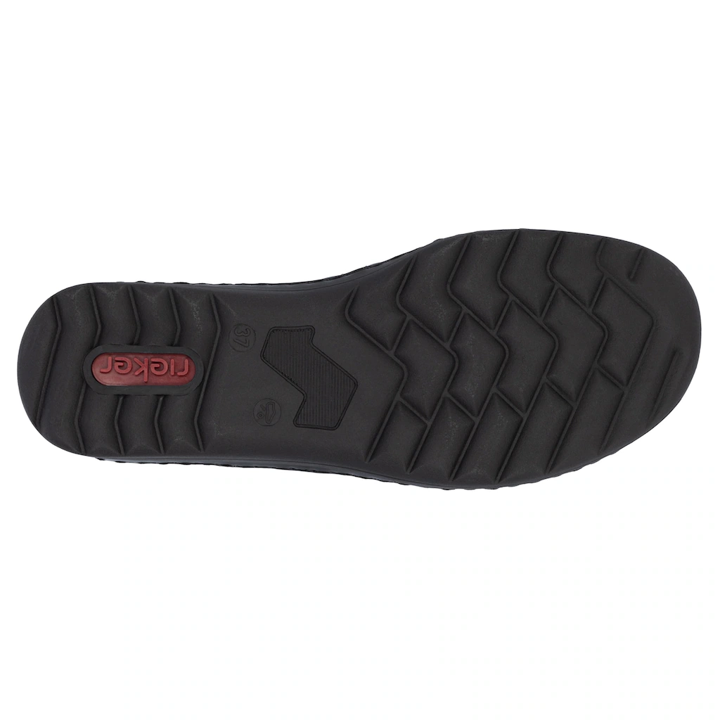 Rieker Slipper Schlupfschuh Halbschuh Slip on mit Stretcheinsatz und Ziersteppung kaufen Muttertagsangebot