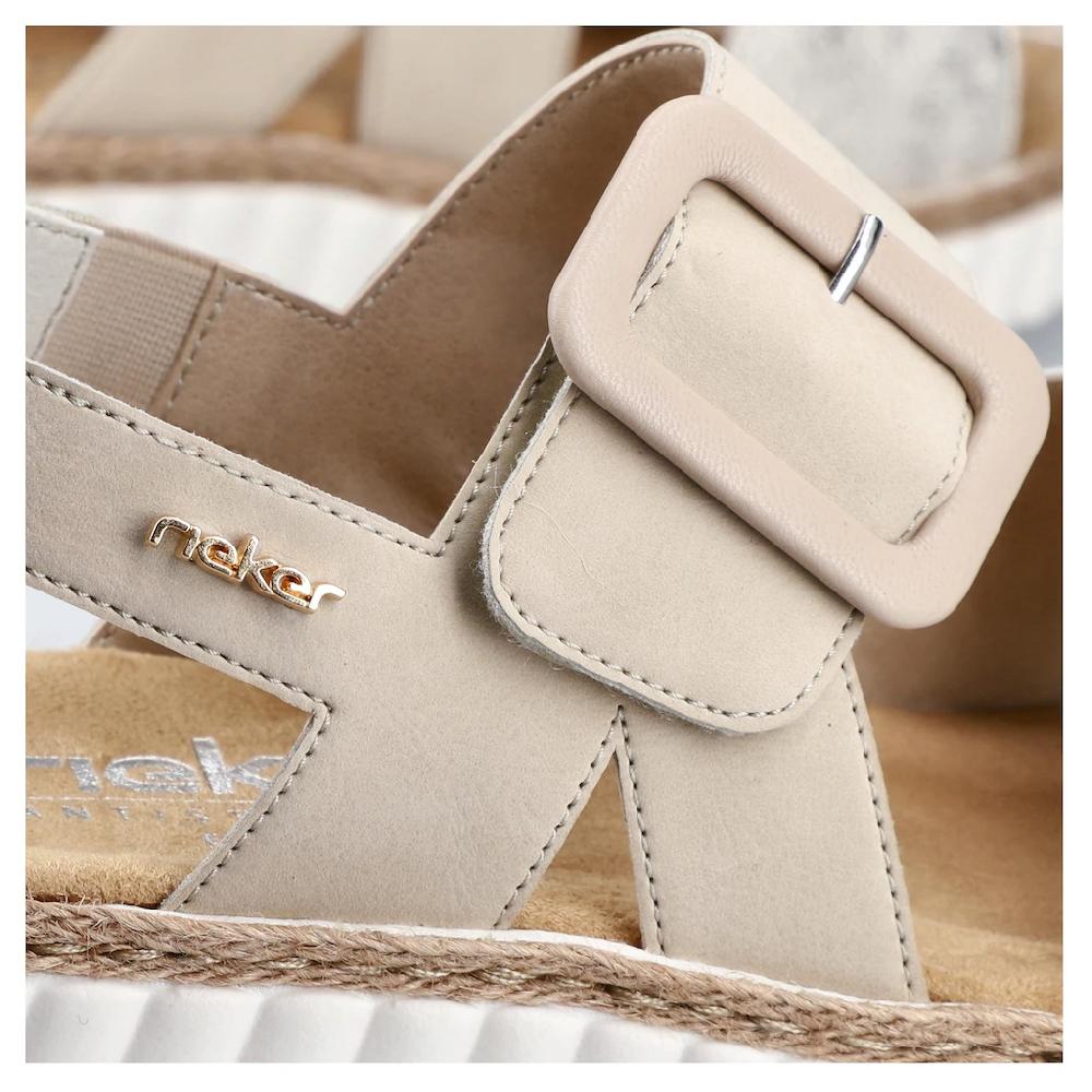 Rieker Sandale Sommerschuh Sandalette Keilabsatz mit zwei Klettverschlüssen bestellen Räumungsverkauf