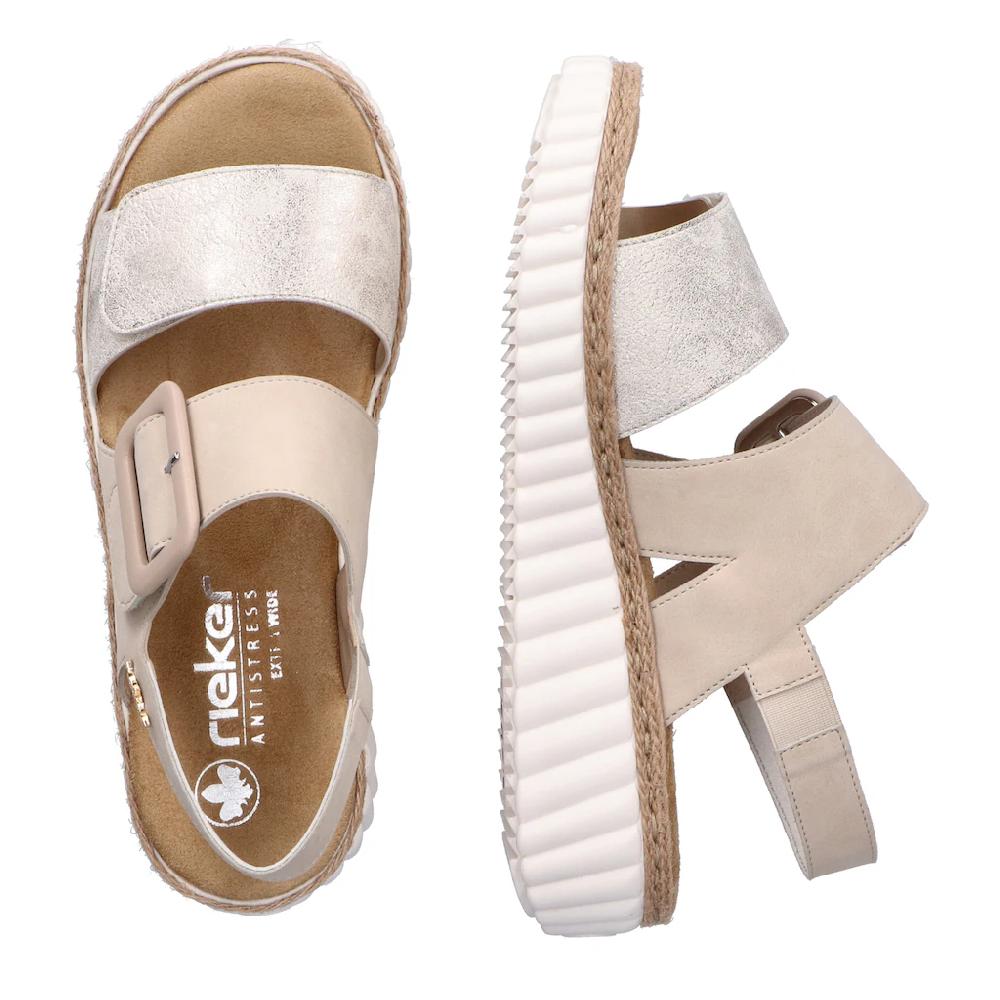 Rieker Sandale Sommerschuh Sandalette Keilabsatz mit zwei Klettverschlüssen bestellen Räumungsverkauf