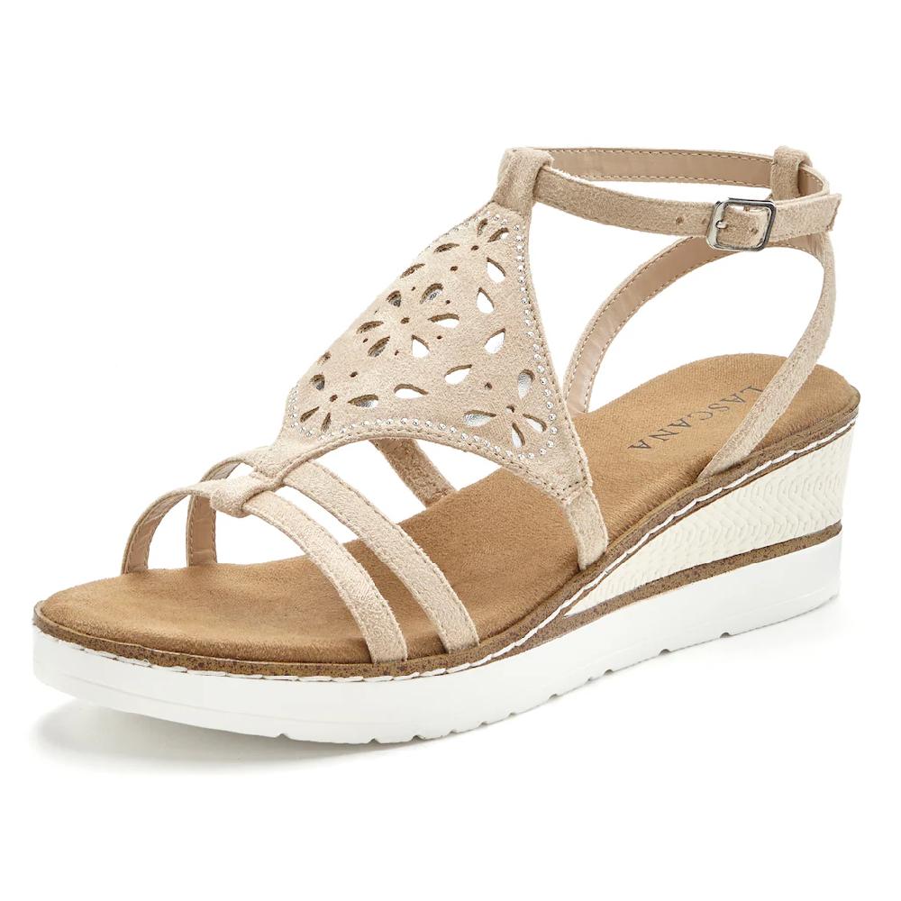LASCANA Sandalette Sandalette Sommerschuh mit Keilabsatz gepolsterter Innensohle VEGAN kaufen Speichern exportieren