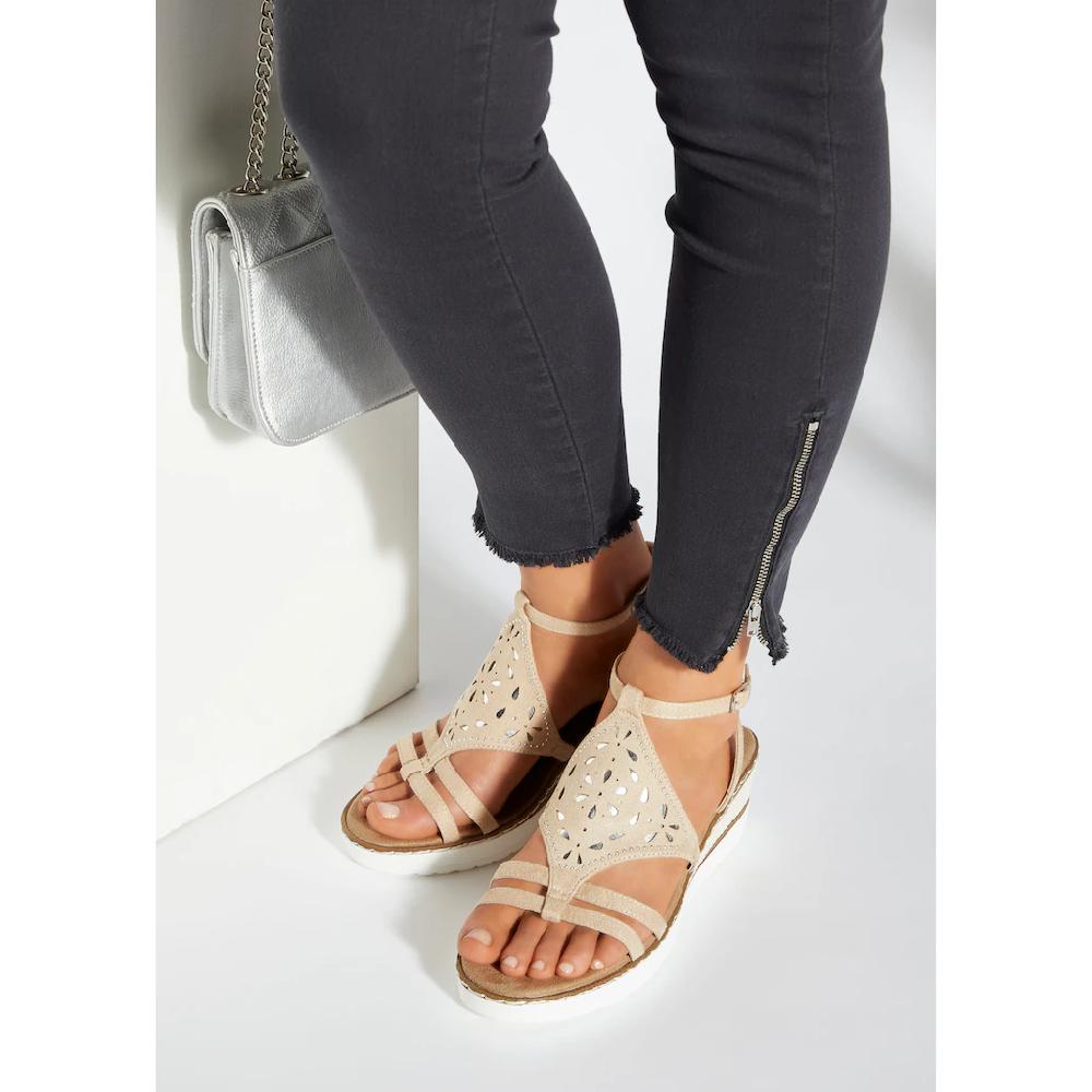 LASCANA Sandalette Sandalette Sommerschuh mit Keilabsatz gepolsterter Innensohle VEGAN kaufen Speichern exportieren
