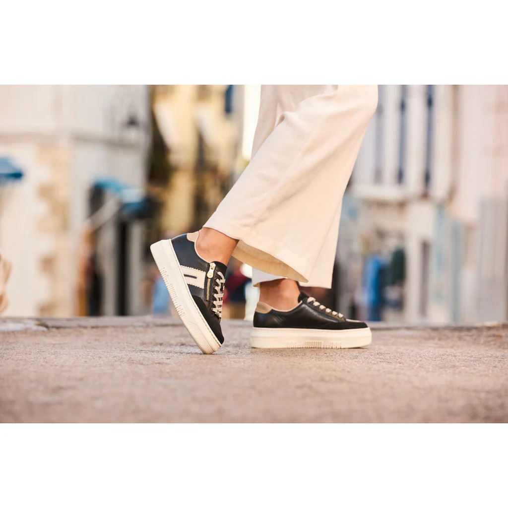 Rieker Plateausneaker Schnürschuh Halbschuh Freizeitschuh mit seitlichem Reißverschluss ▷ für Flash Sale
