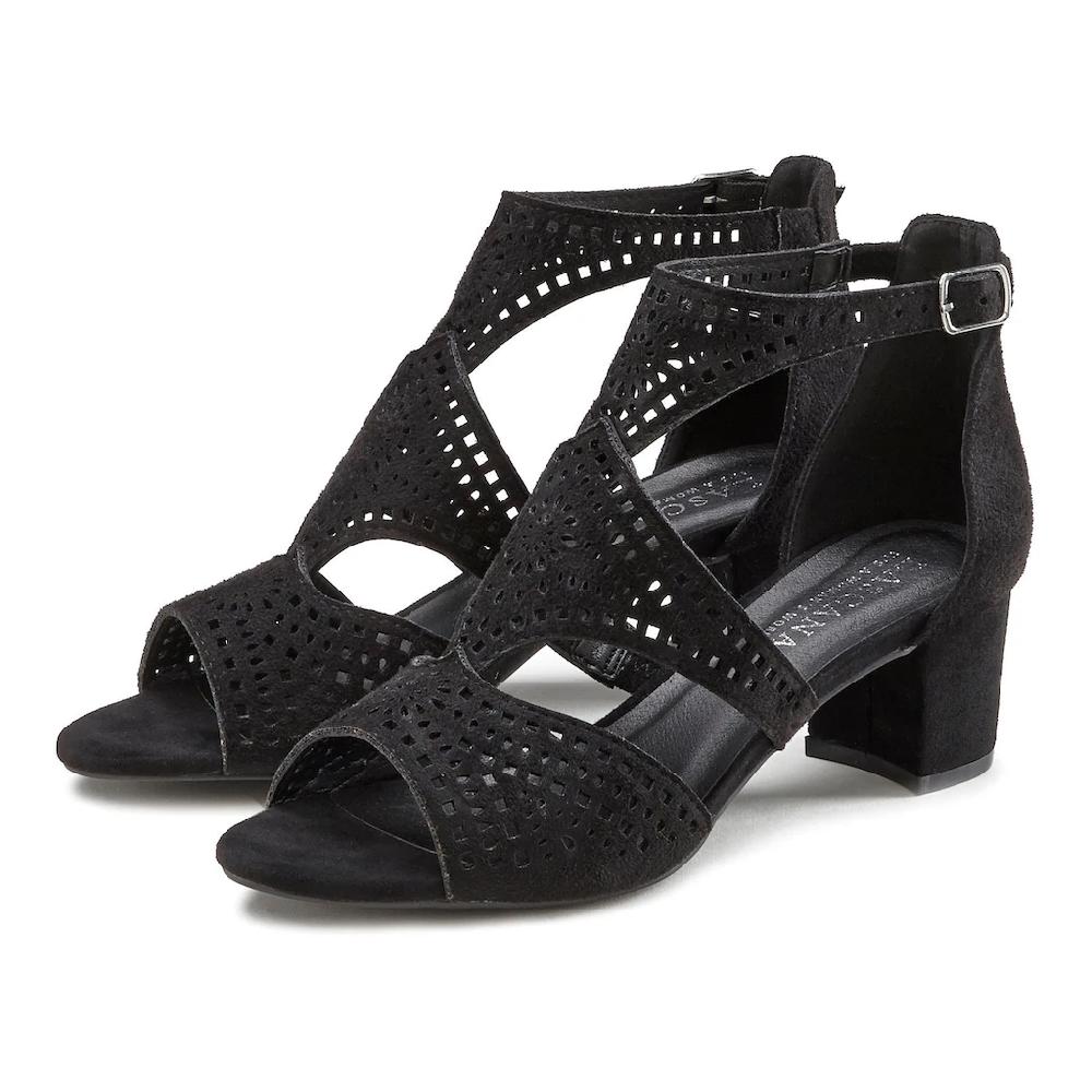 LASCANA Riemchensandalette Sandalette Sommerschuh mit Cut-Outs und bequemen Blockabsatz VEGAN bestellen Riesige Rabatte