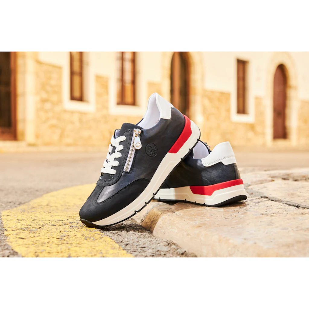Rieker Keilsneaker Halbschuh Freizeitschuh Schnürschuh mit seiltichem Reißverschluss online bestellen Fabrikladen