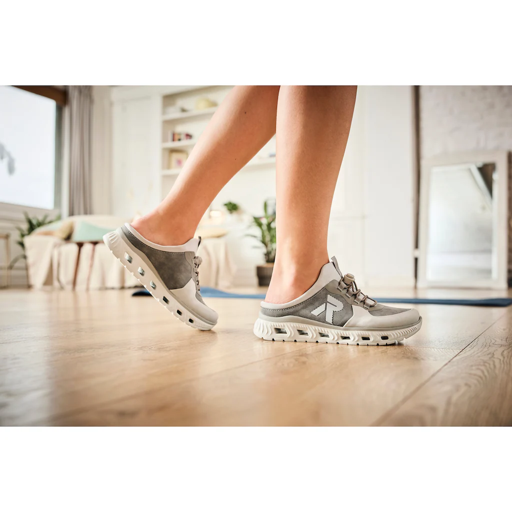 RIEKER Sport Clog Schlupfschuh Sabot Sneaker mit aufgesetztem Schnellverschluss Flash Sale