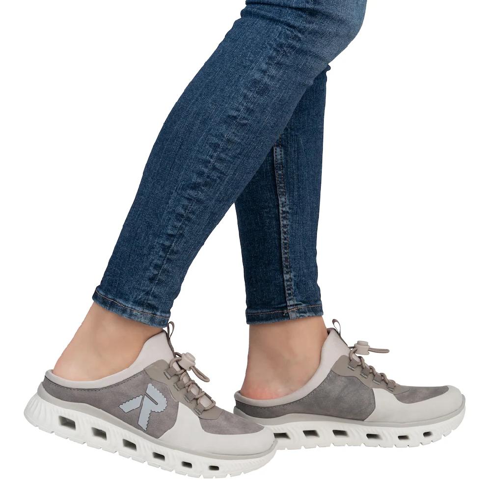 RIEKER Sport Clog Schlupfschuh Sabot Sneaker mit aufgesetztem Schnellverschluss Flash Sale