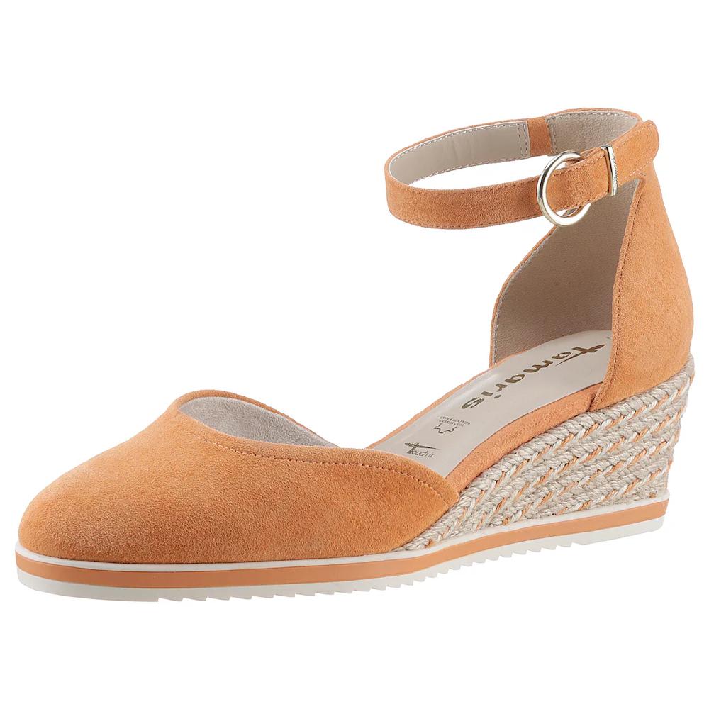 Tamaris Keilpumps Keilabsatz Schlupfschuh Riemchensandale mit modischem Jute-Besatz bestellen Exklusivangebot