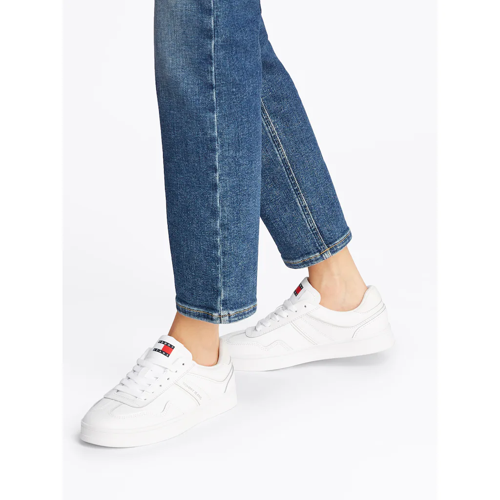 Tommy Jeans Plateausneaker »THE GREENWICH LEATHER« Freizeitschuh Halbschuh Schnürschuh im Basket-Look online kaufen Saisonschlussverkauf