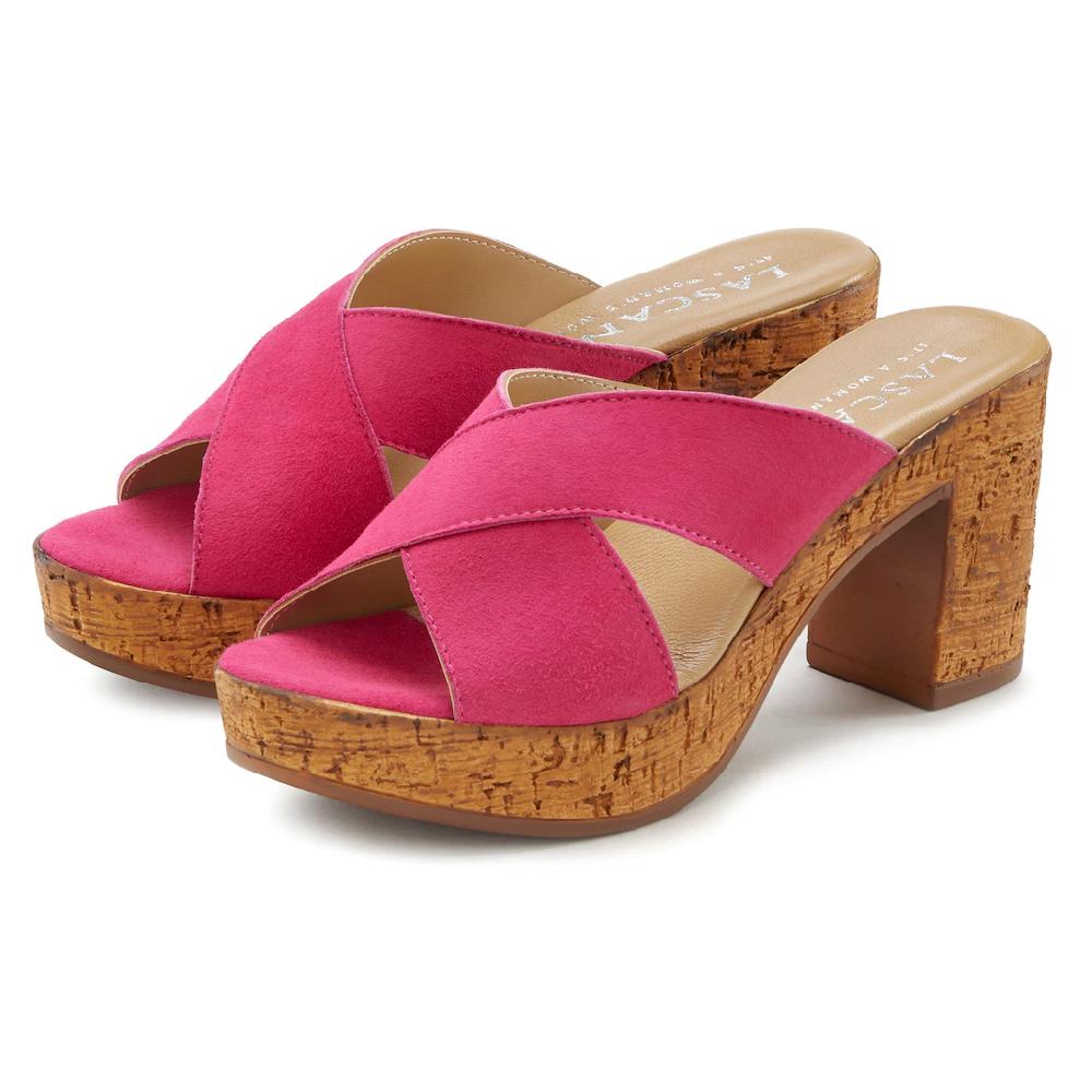 LASCANA Pantolette Mule Sandale offener Schuh aus Leder mit Blockabsatz online kaufen Super Rabatt