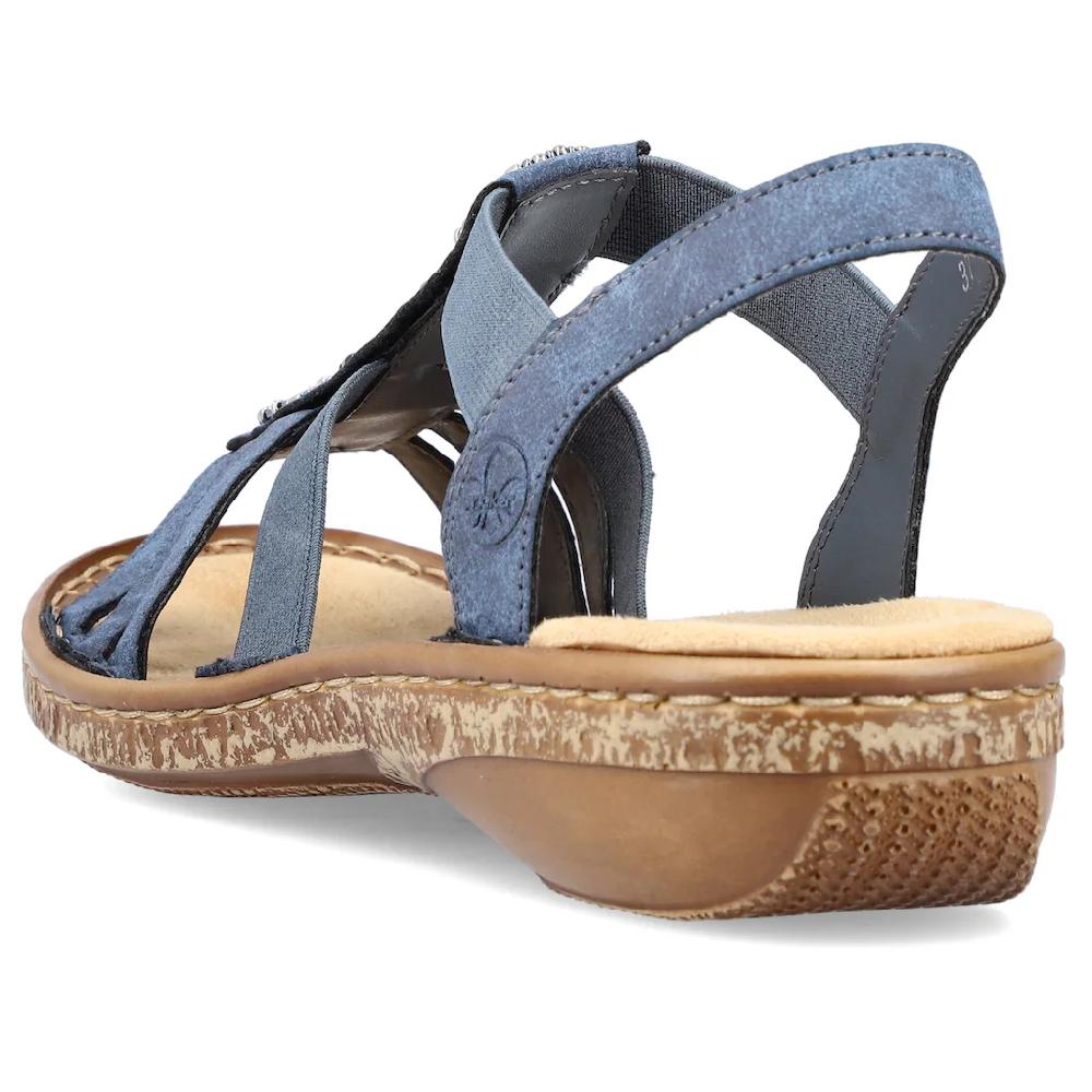 Rieker Riemchensandale Sommerschuh Sandalette Keilabsatz mit Zierperlen besetzt bestellen Verkauf