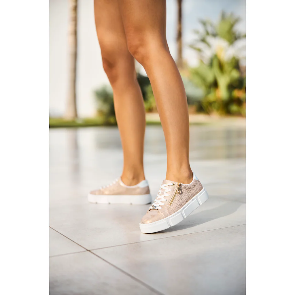 Rieker Plateausneaker Freizeitschuh Halbschuh Schnürschuh mit Reißverschluss kaufen im Angebot