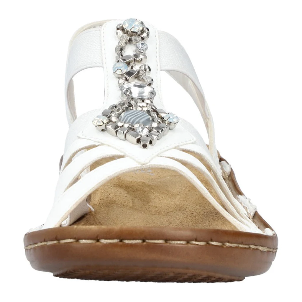 Rieker Riemchensandale Sommerschuh Sandalette Keilabsatz mit Schmucksteinen besetzt bestellen Exklusivangebot