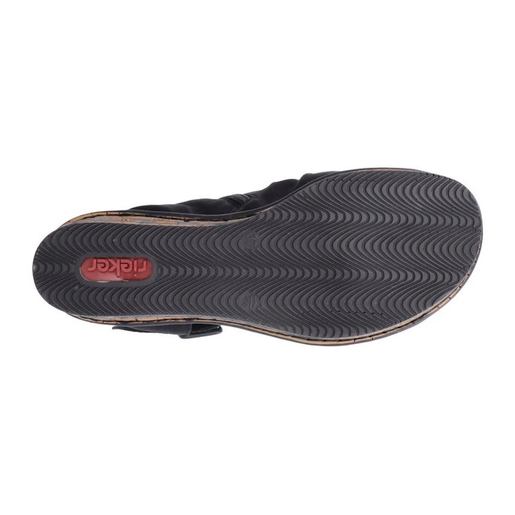 Rieker Keilsandalette Sommerschuh Sandale Keilabsatz mit Reißverschluss innen bestellen Osterangebot