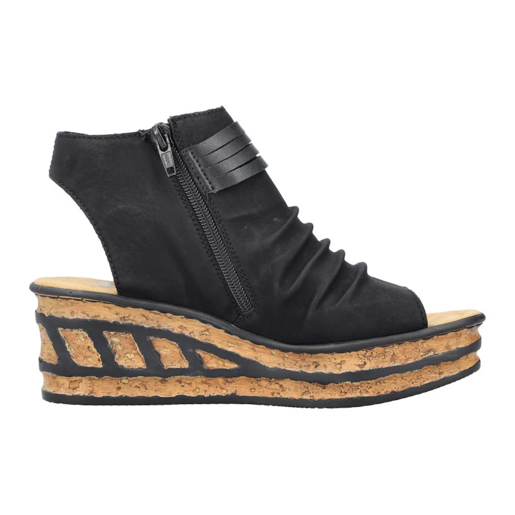 Rieker Keilsandalette Sommerschuh Sandale Keilabsatz mit Reißverschluss innen bestellen Osterangebot