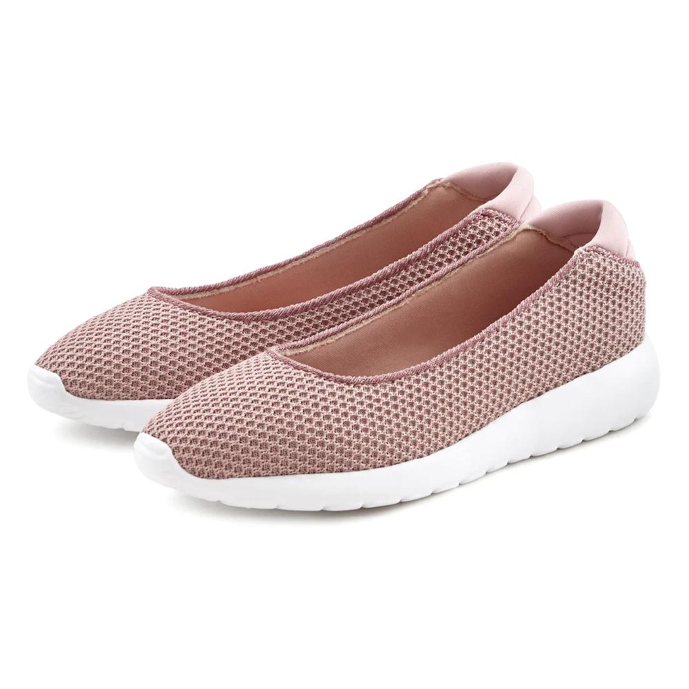 LASCANA Ballerina »Sneaker Ballerinas « Freizeitschuh Slipper Halbschuh Sneaker Slip-In leichte Mesh-Optik kaufen Vatertagsangebot