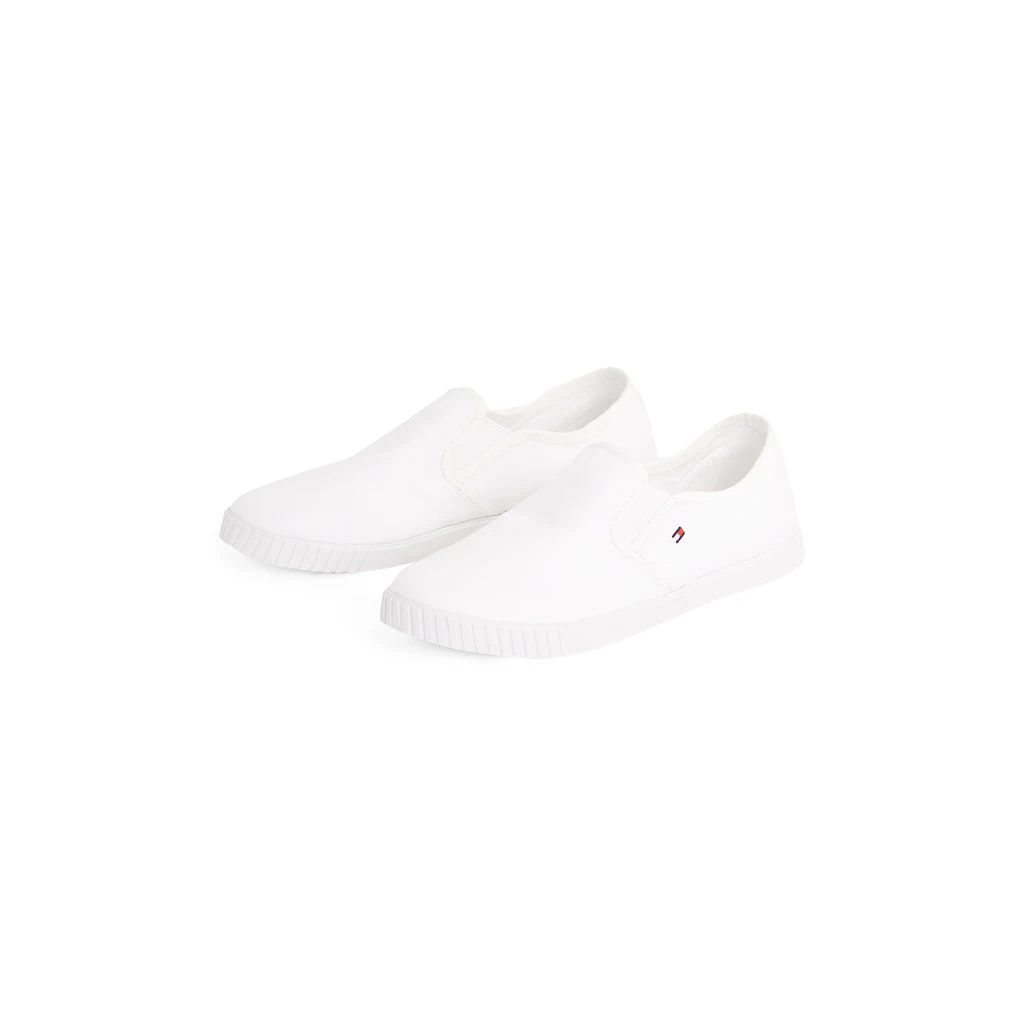 Tommy Hilfiger Plateausneaker »CANVAS LACE UP SNEAKER« Freizeitschuh Halbschuh Schnürschuh mit gestickter Logoflagge Bestseller