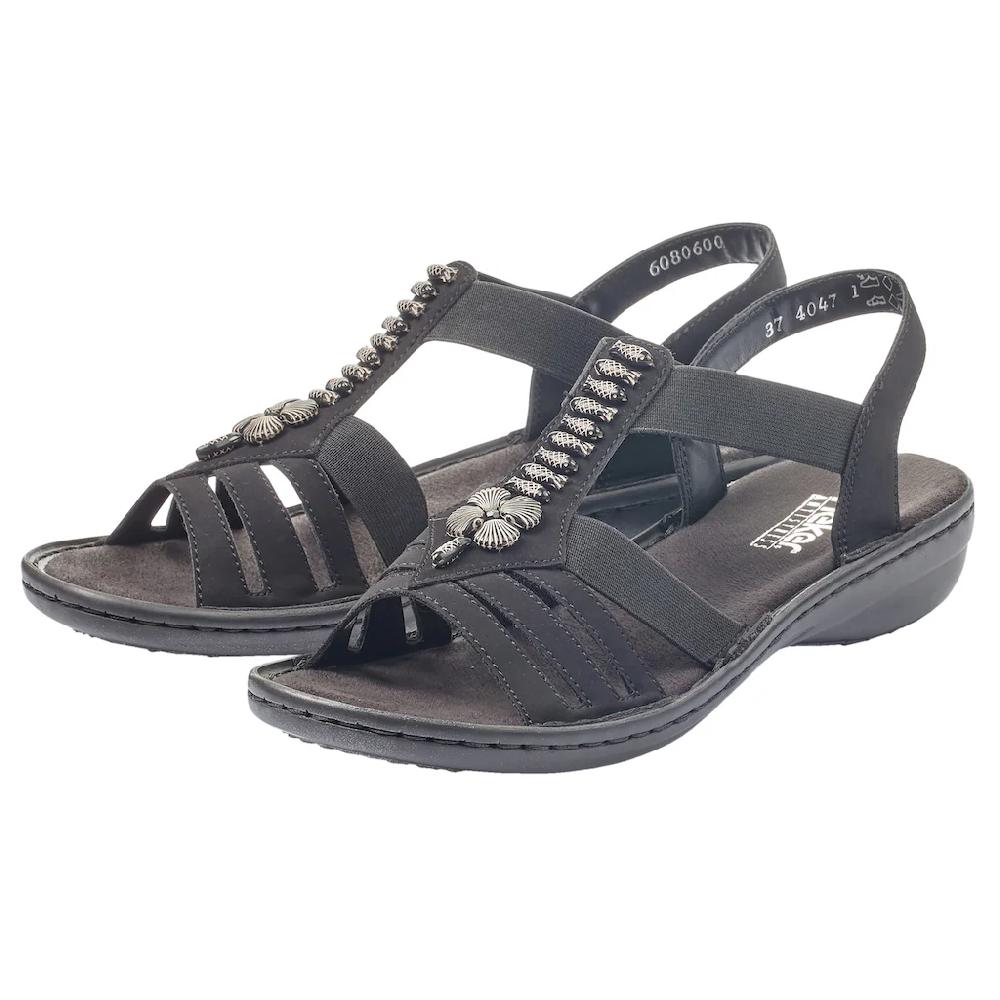 Rieker Riemchensandale Sommerschuh Sandalette Keilabsatz mit schöner Verzierung online kaufen Tägliche Deals