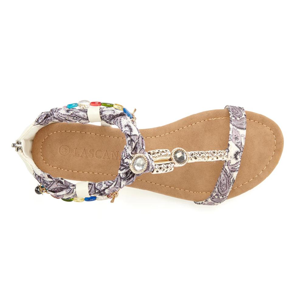 LASCANA Sandale Sandalette Sommerschuh mit Schmuckkettchen und Schmucksteinen VEGAN Bis zu 65% Rabatt